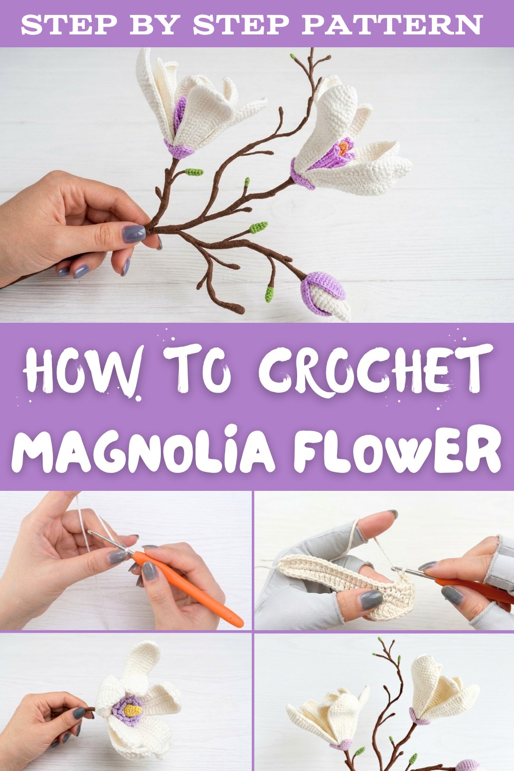 crochet magnolia flower