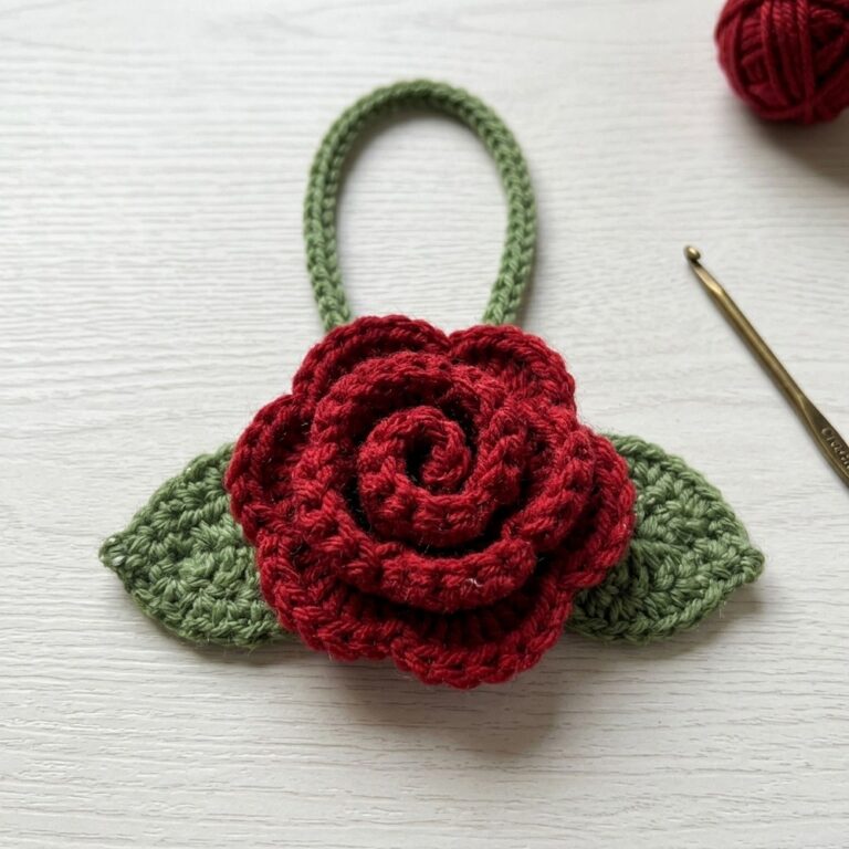 How to crochet rose keychain