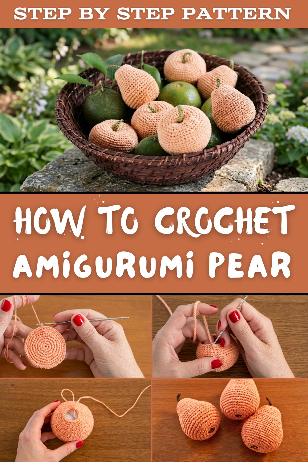 Amigurumi pear - Green fruit basket 1