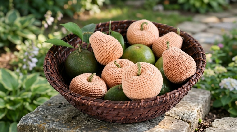 Amigurumi pear - Green fruit basket 2