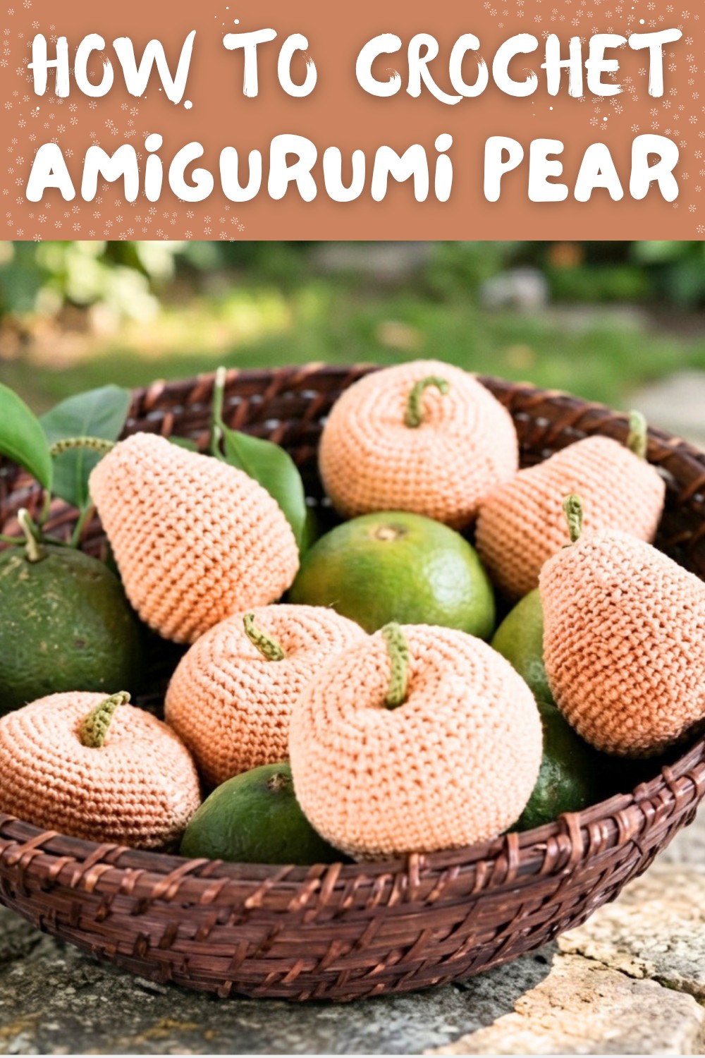 Amigurumi pear - Green fruit basket 8