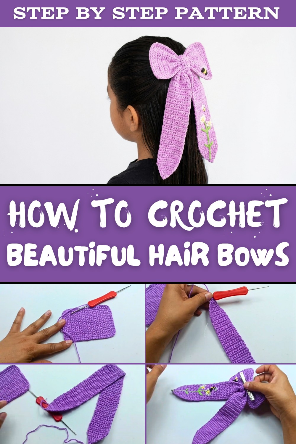 Beautiful Crochet Hair Bows Step By Step