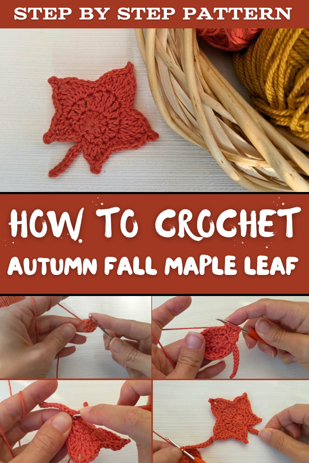 Crochet Autumn Fall Maple Leaf Pattern