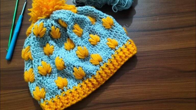 Crochet Autumn Leaf Winter Hat Pattern 2
