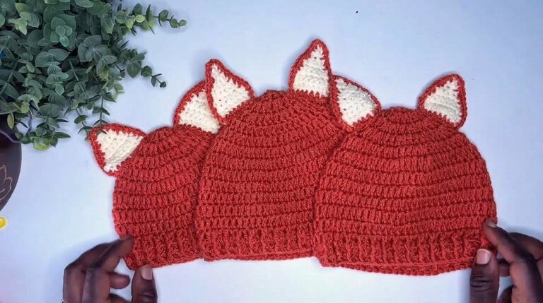 Crochet Baby Fox Hat Pattern 2