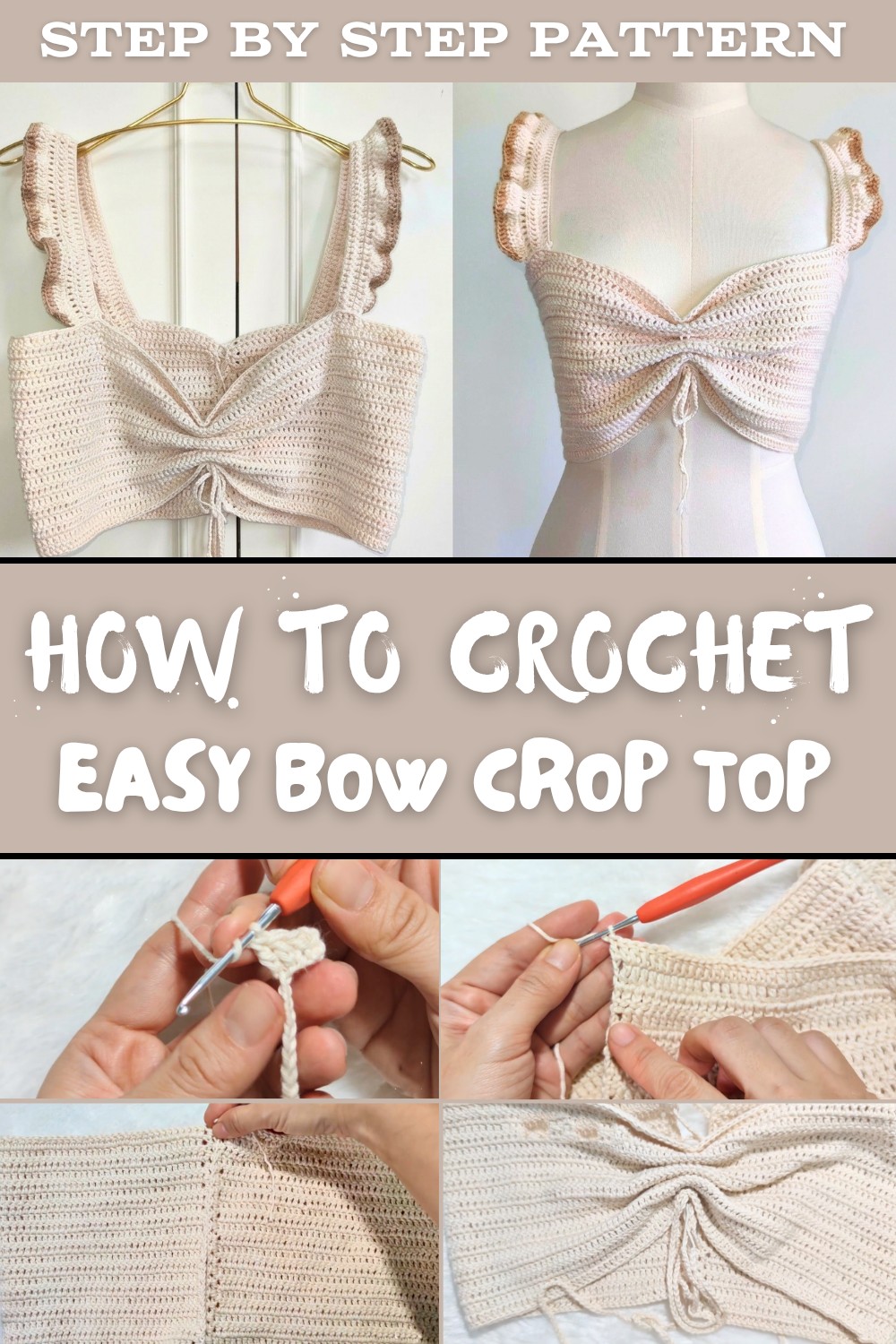 Crochet Bow Crop Top tutorial