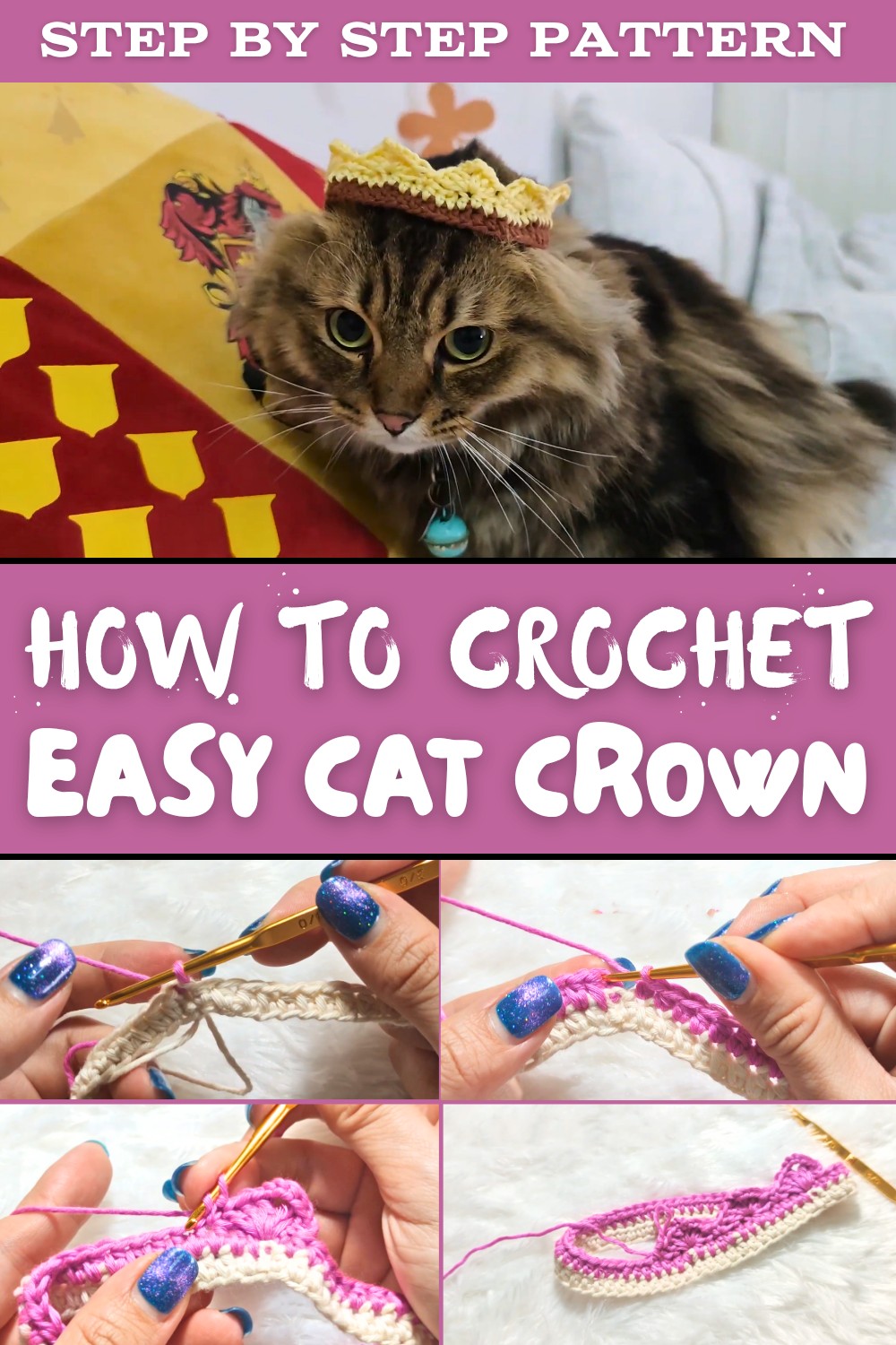 Crochet Cat Crown Tutorial