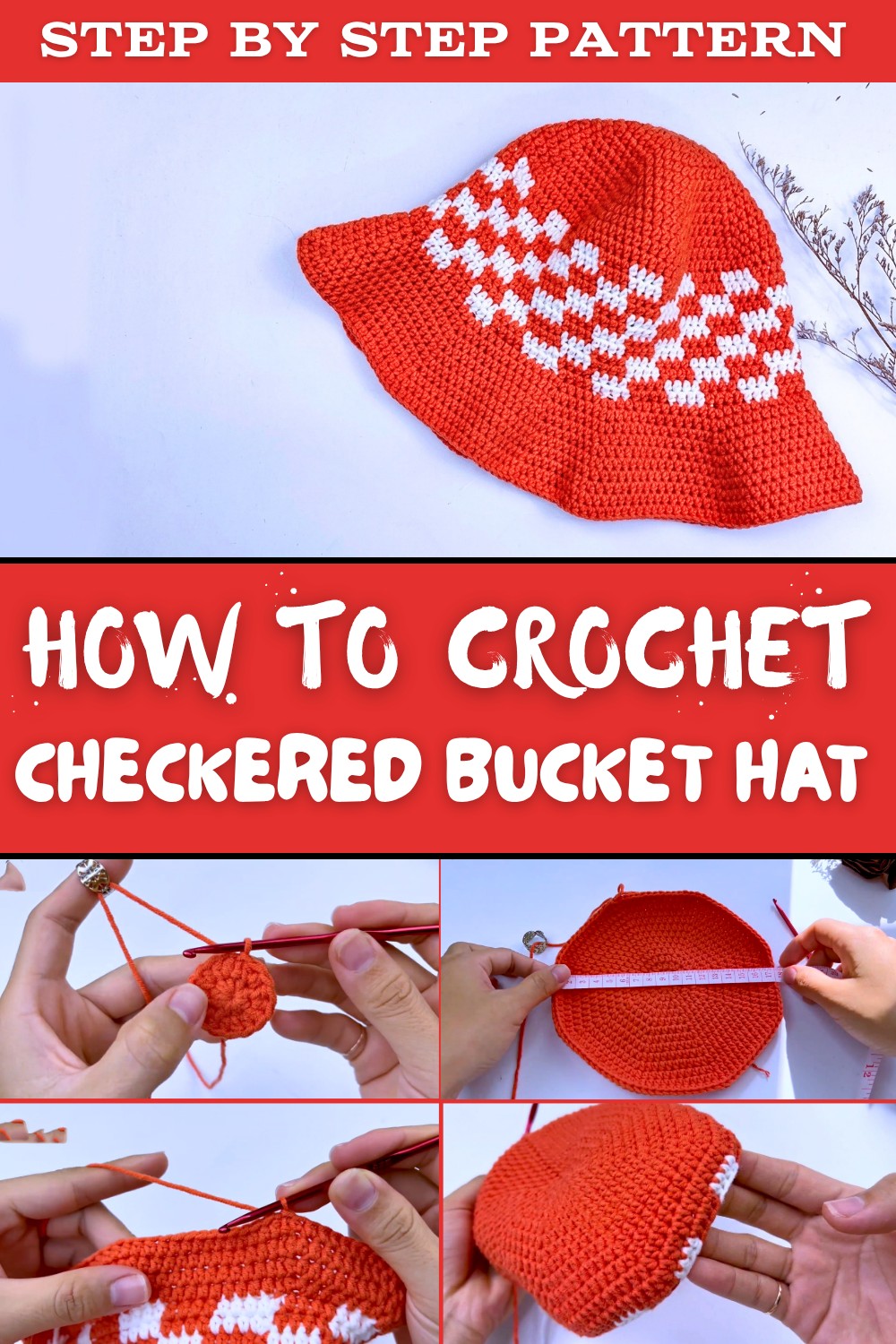 Crochet Checkered Bucket Hat Tutorial