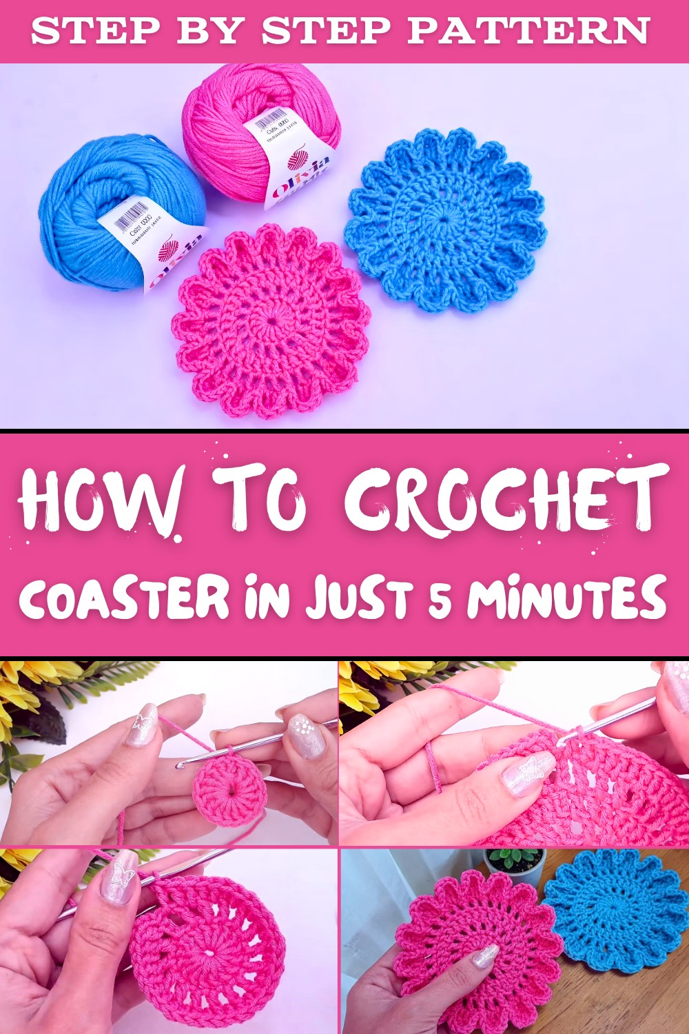 Crochet Coaster In Just 5 Minutes