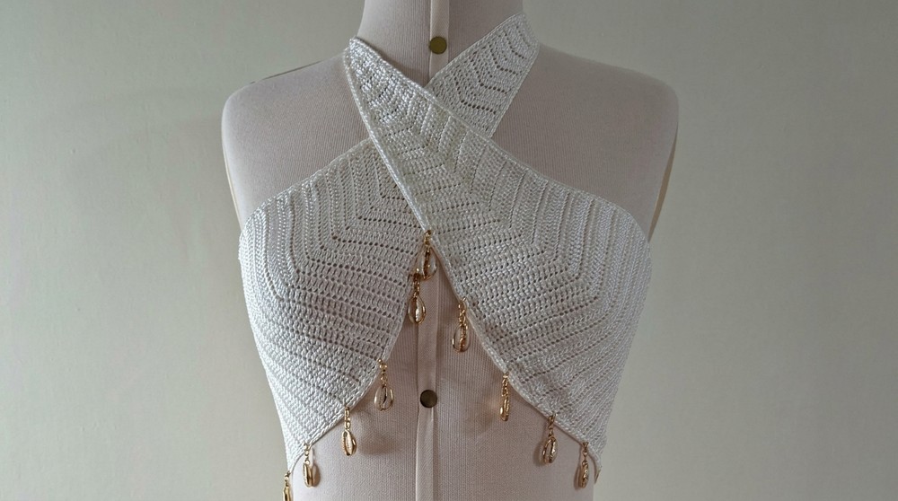 Crochet Cropped Top With Crossover Pattern 2