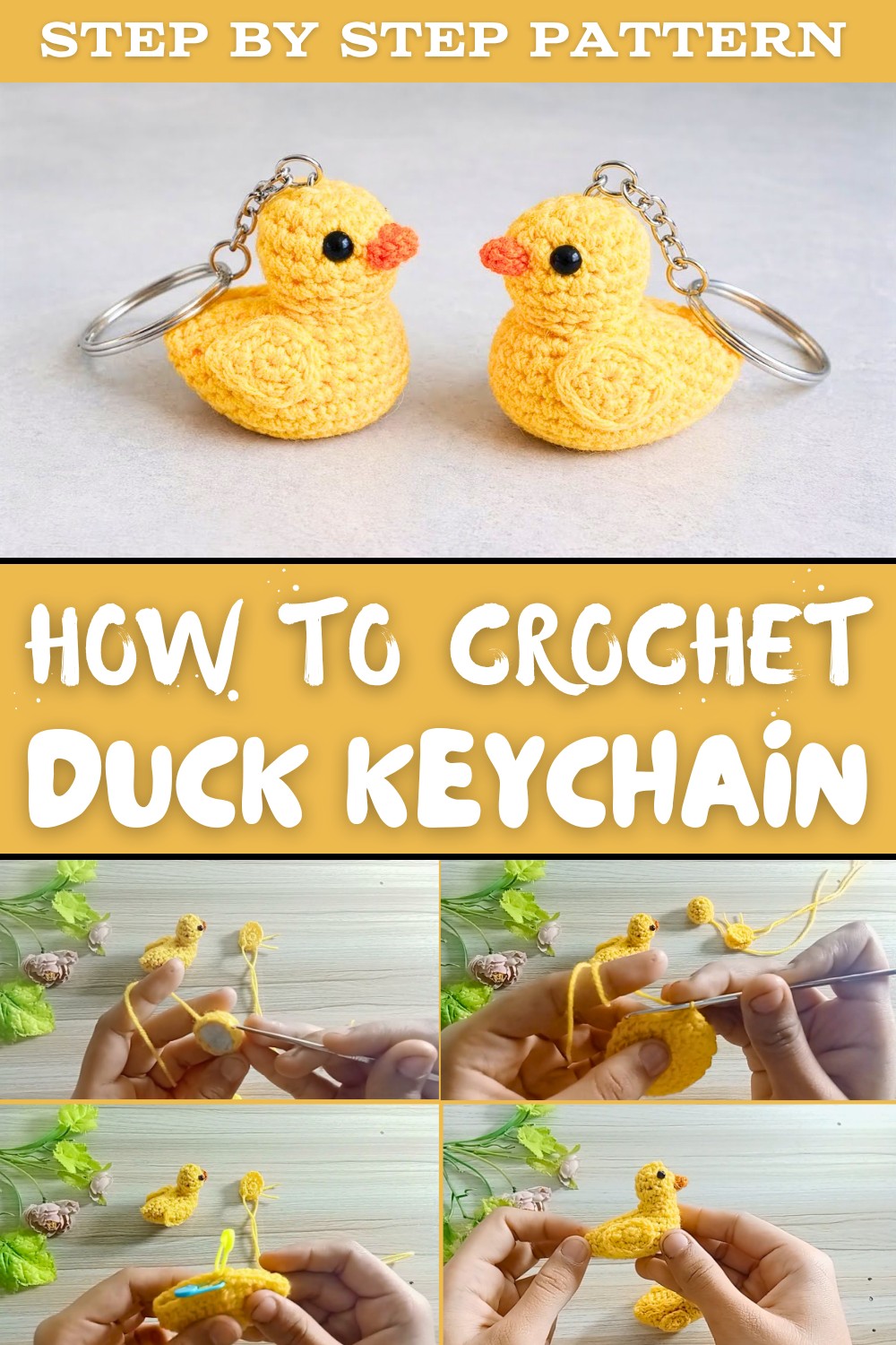 Crochet Duck Keychain Pattern