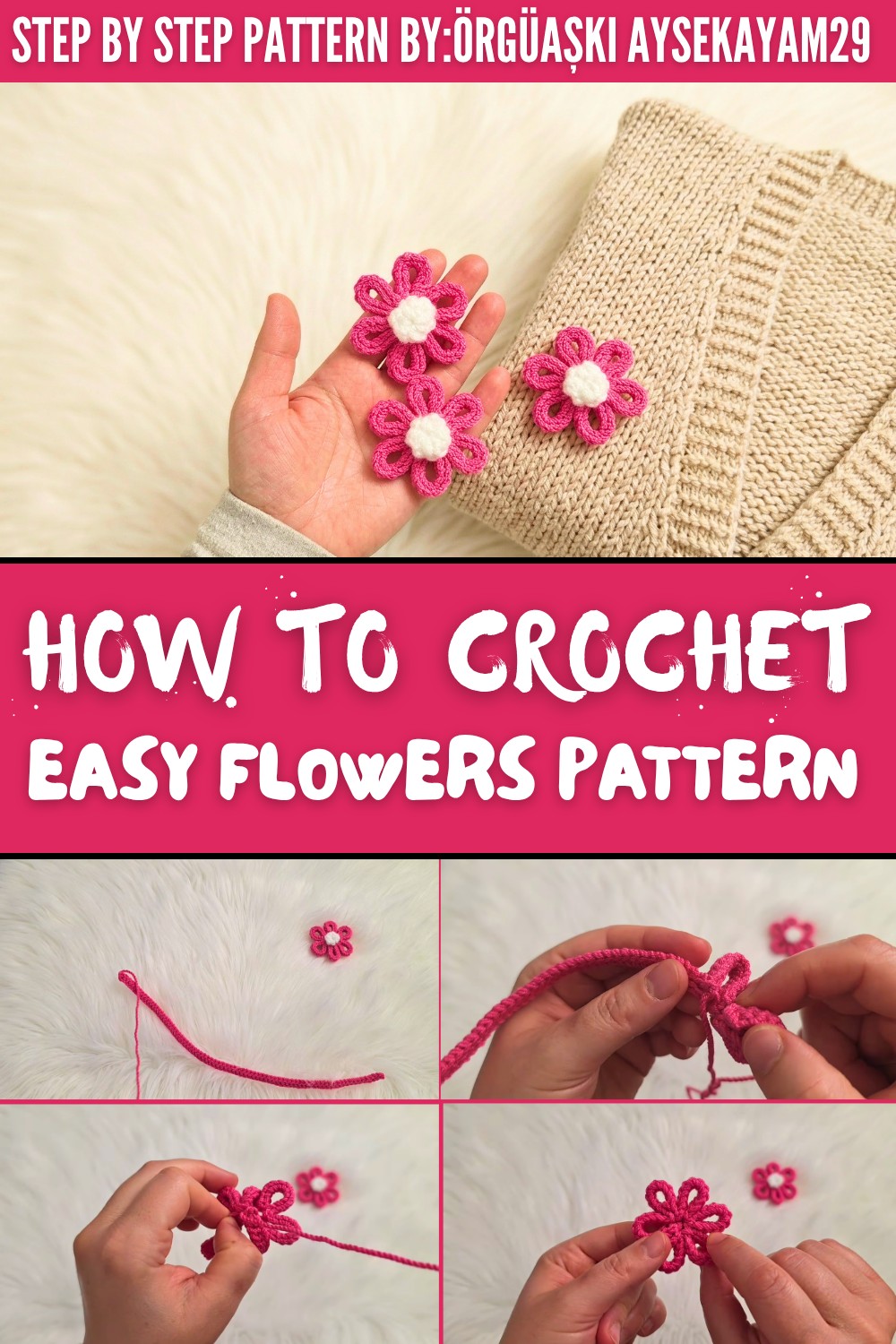 Crochet Easy Flowers Pattern