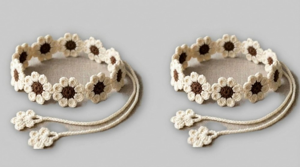 Crochet Flower Bracelet Pattern 2