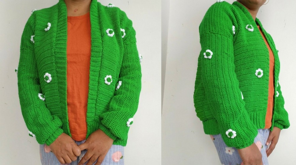 Crochet Flower Cardigan Tutorial 2
