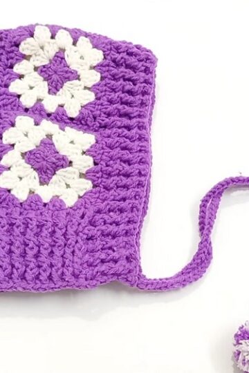 Crochet Granny Square Bonnet Pattern 3