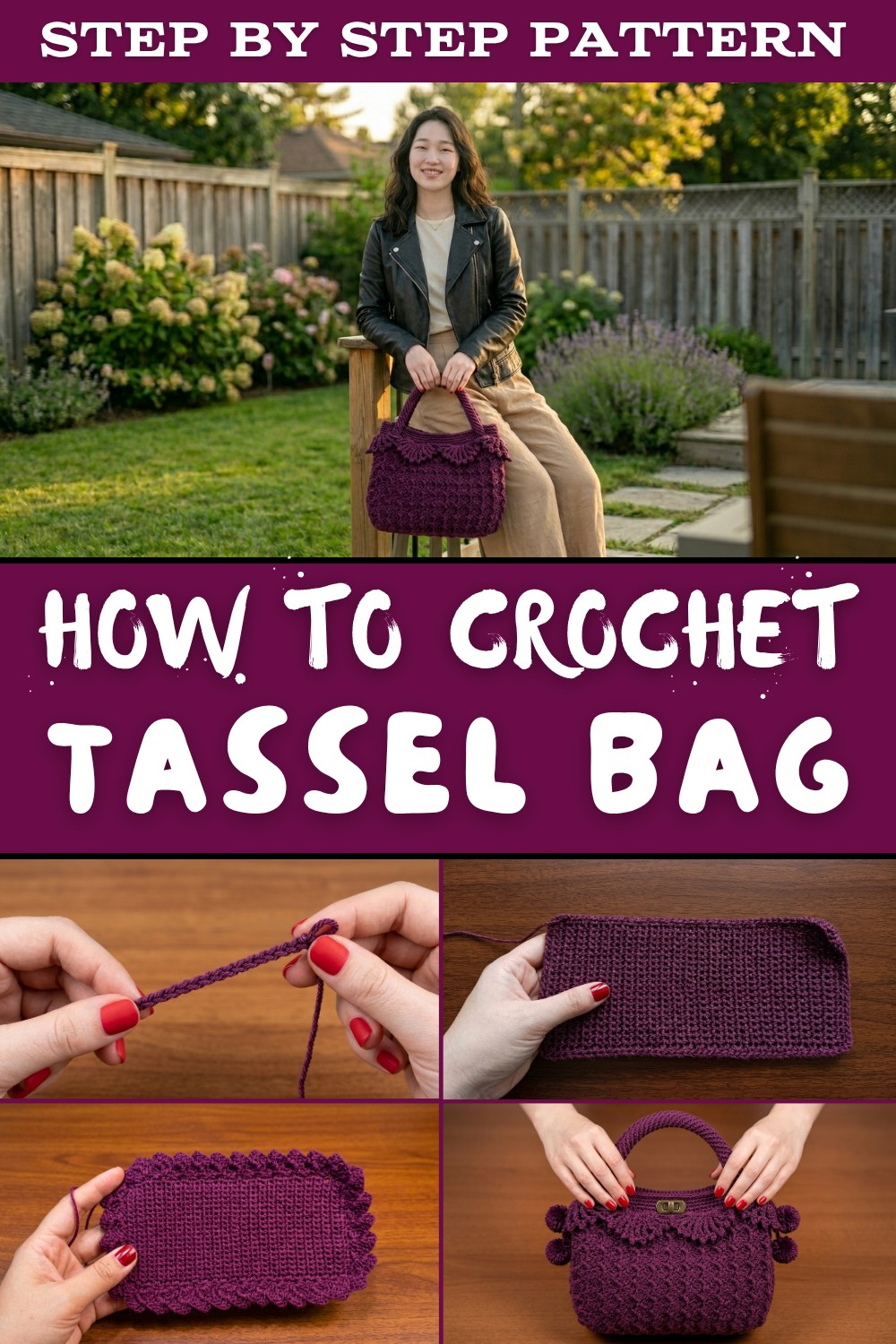 Crochet How To Make Tassel Cochet Bag Step By Step 1