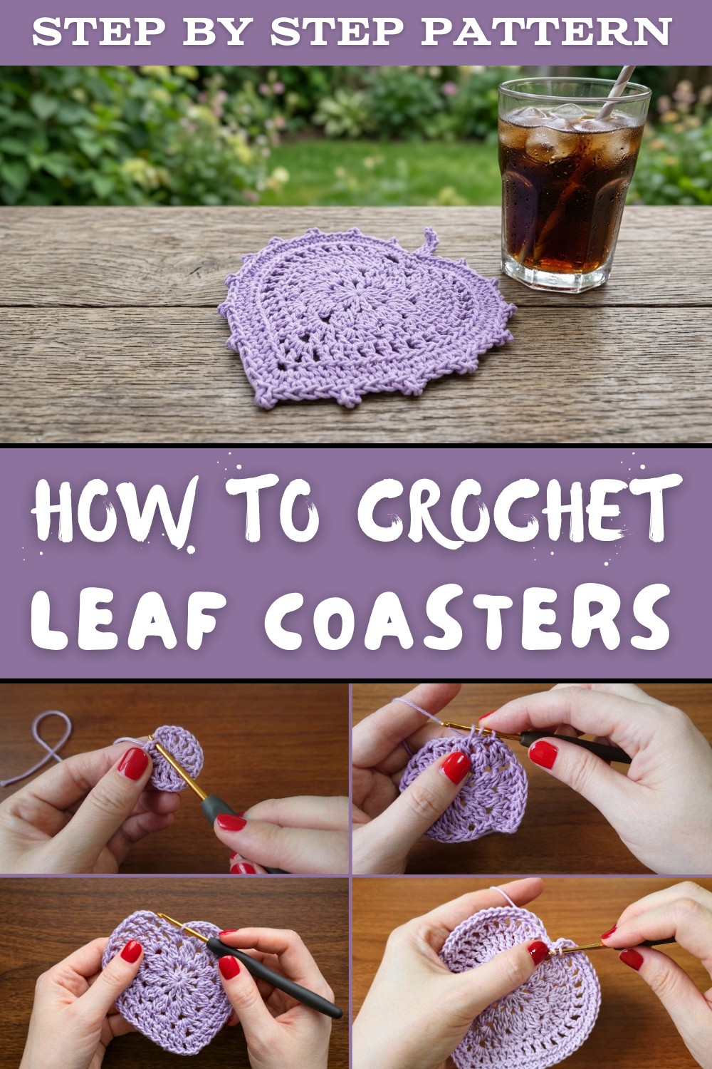Crochet Lace Coasters Series #4 Leaf Coasters 1Crochet Lace Coasters Series #4 Leaf Coasters 1