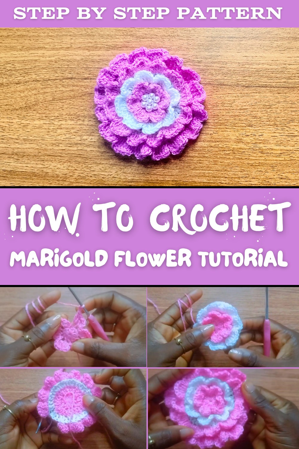 Crochet Marigold Flower Tutorial
