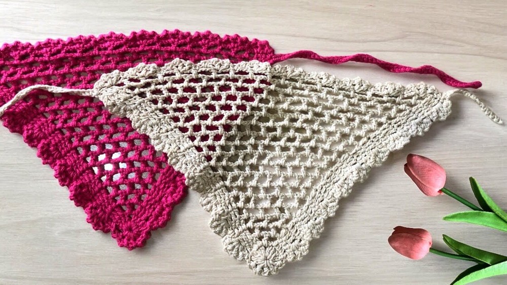 Crochet Mesh Headscarf Pattern 2