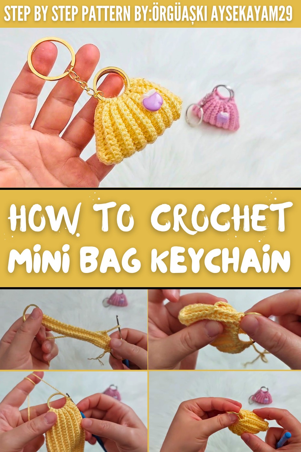 Crochet Mini Bag Keychain Pattern