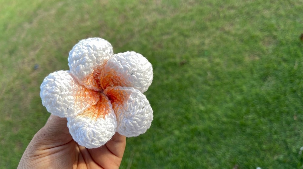 Crochet Plumeria Flower Hairclip Patten 2
