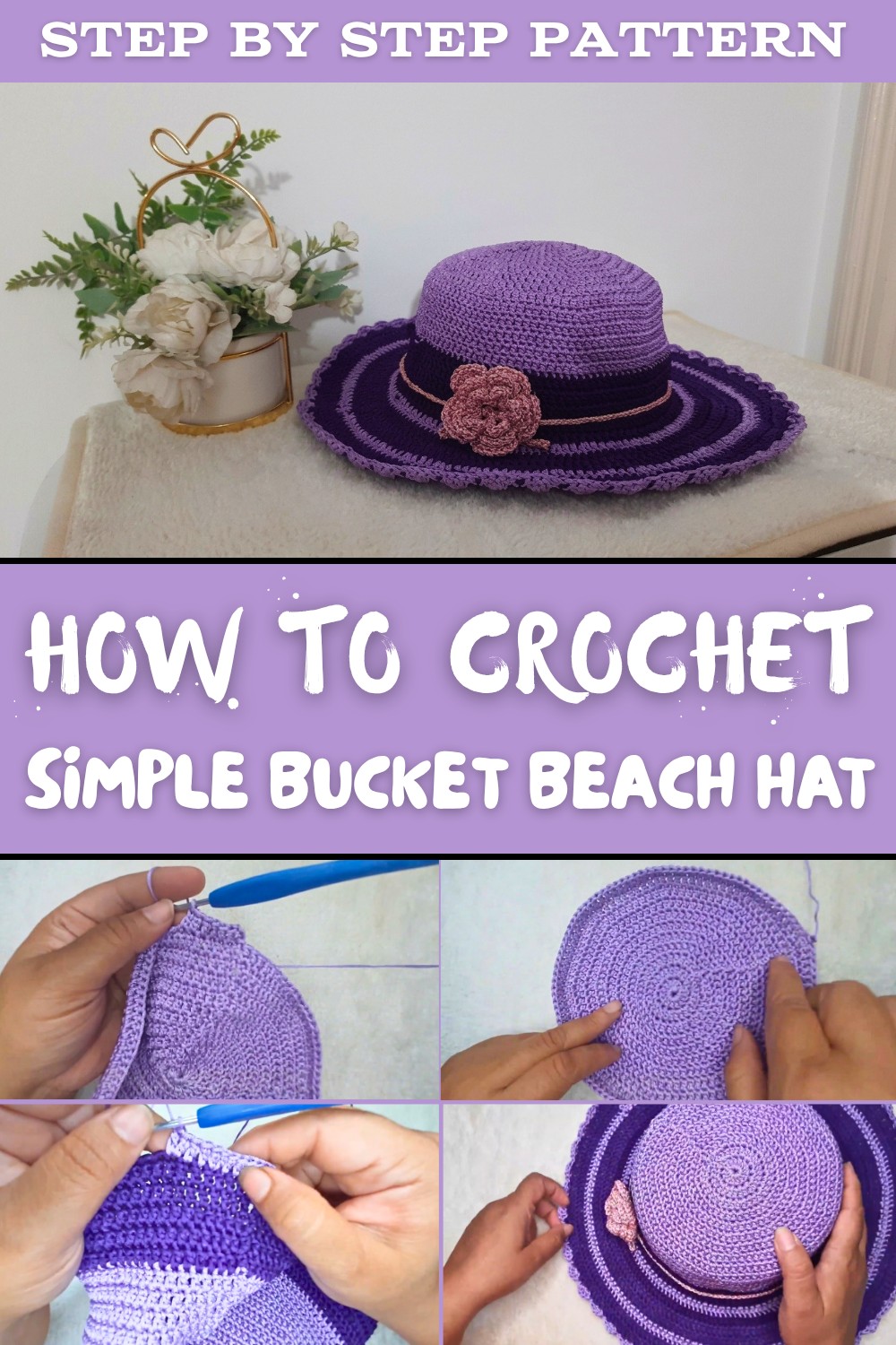 Crochet Simple Bucket Beach Hat Pattern