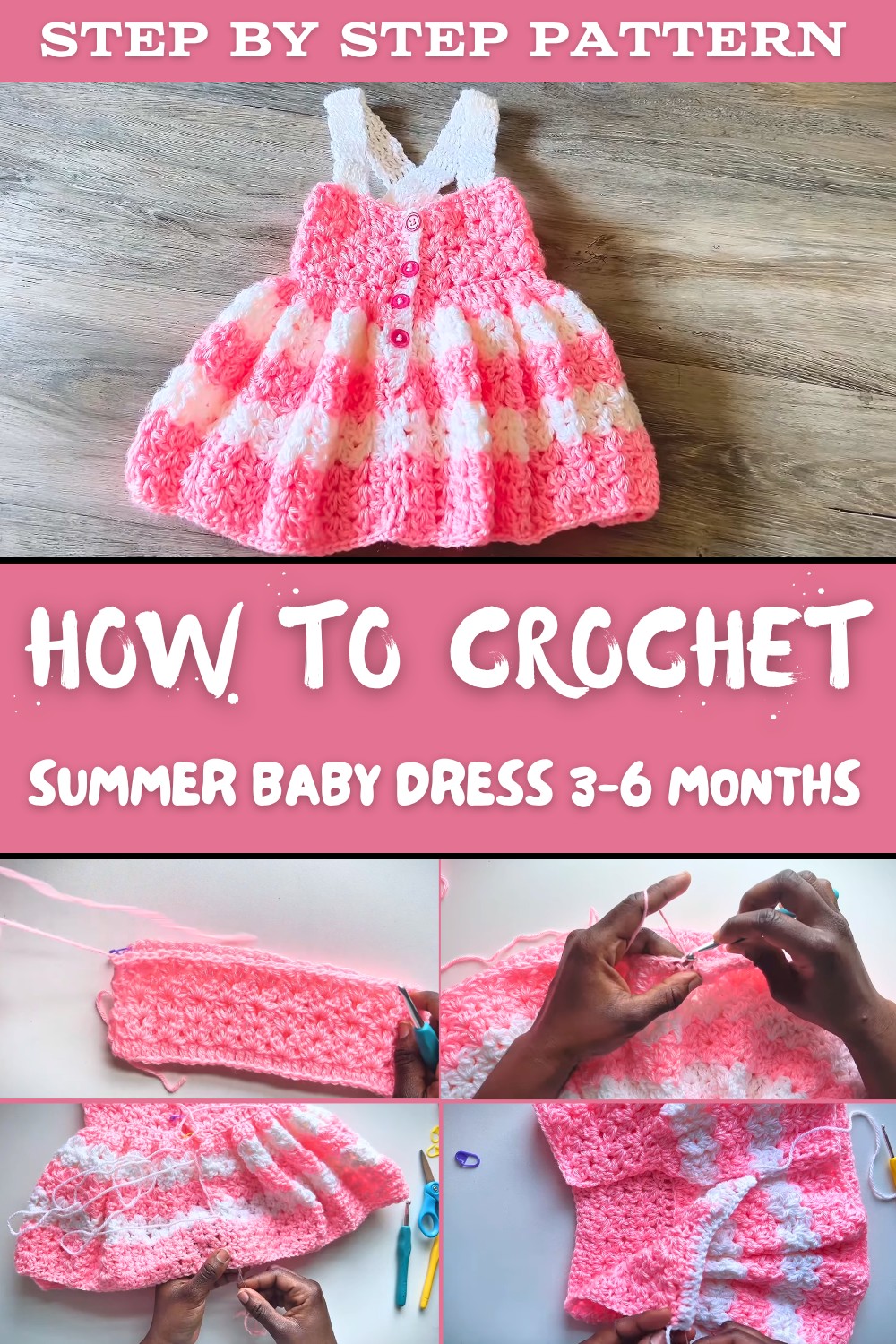 Crochet Summer Baby Dress 3-6 Months Pattern