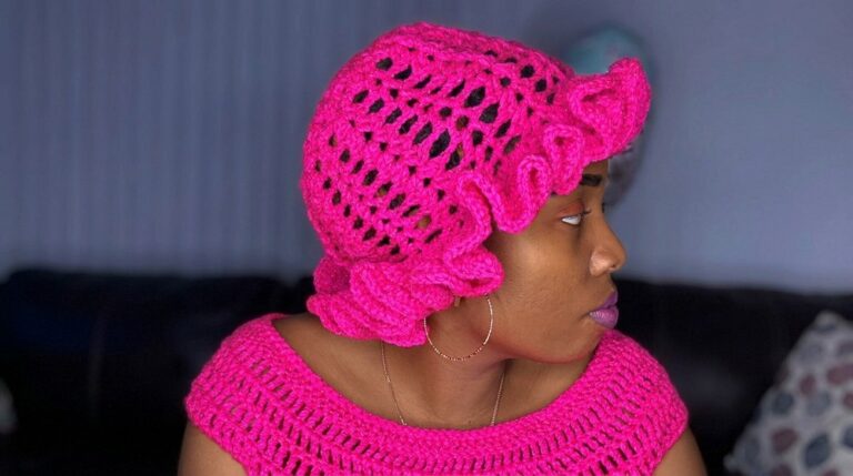 Crochet Summer Ruffle Hat Pattern 3