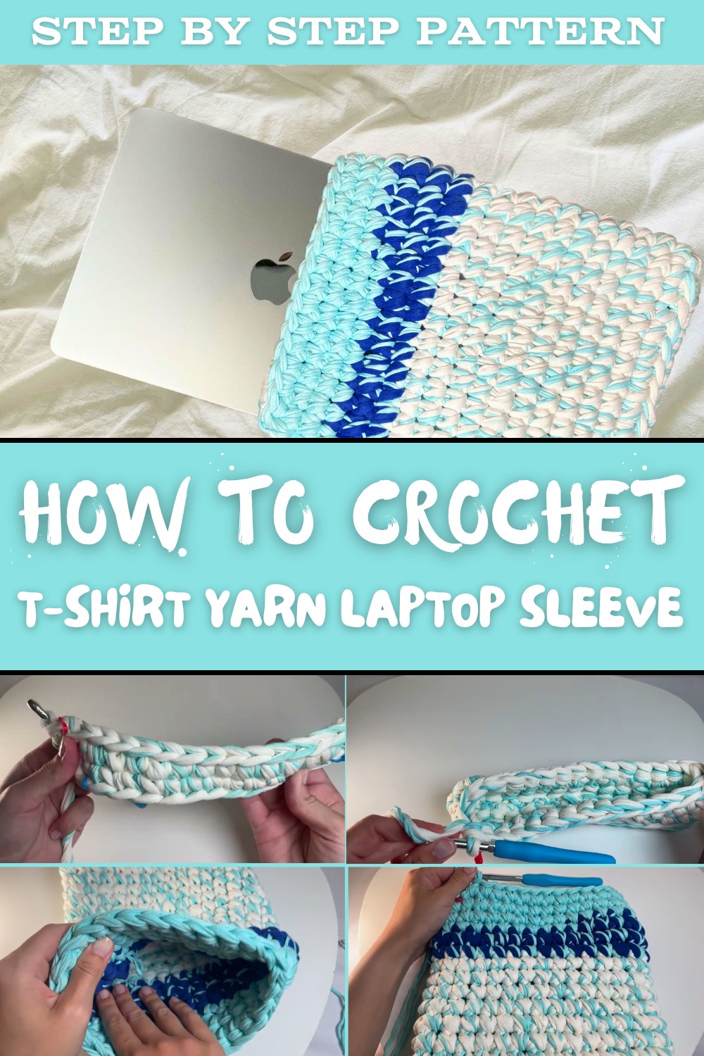 Crochet T-shirt Yarn Laptop Sleeve