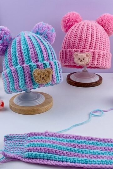 Crochet Two Colors Beanie Pattern 2