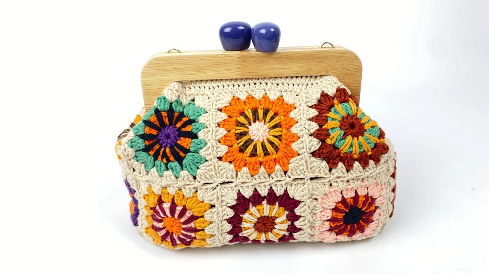 Crochet Wooden Handle Bag Pattern 2