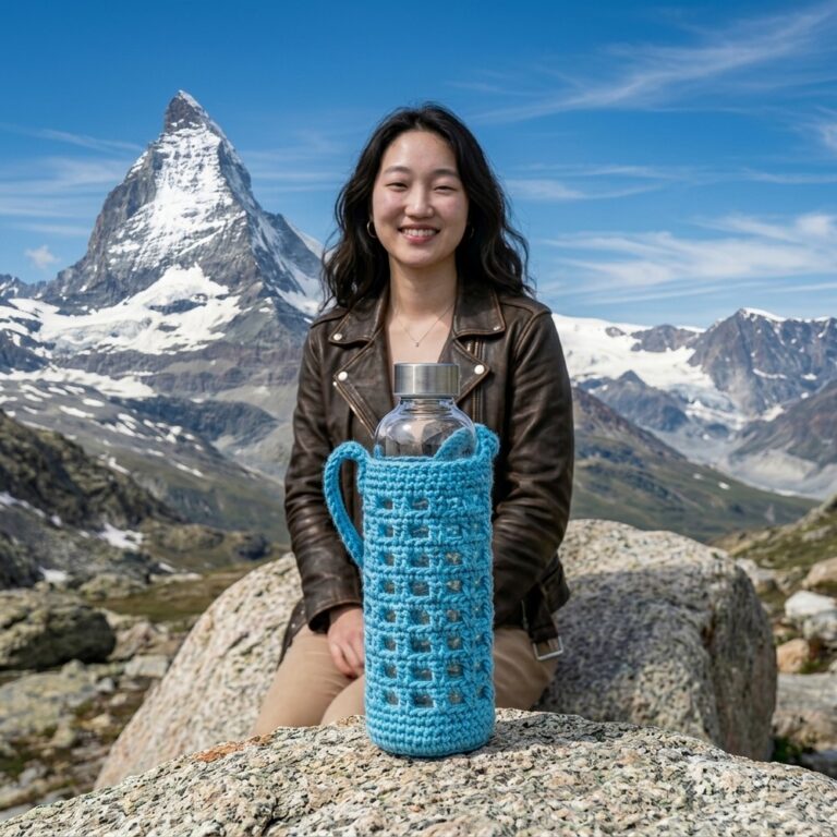 Crochet a Water Bottle Holder #1 Mesh Stitch SUPER EASY 10