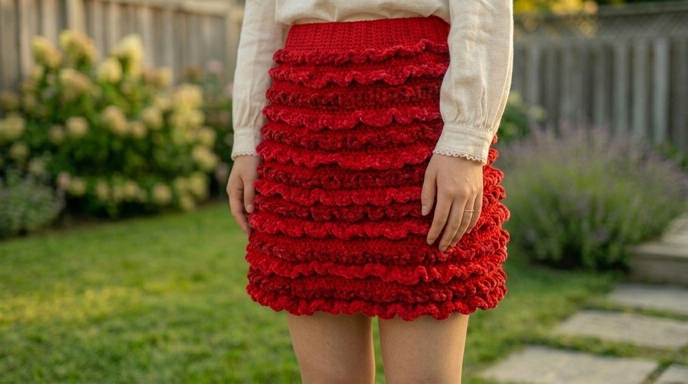 Crochet ruffle skirt tutorial 2