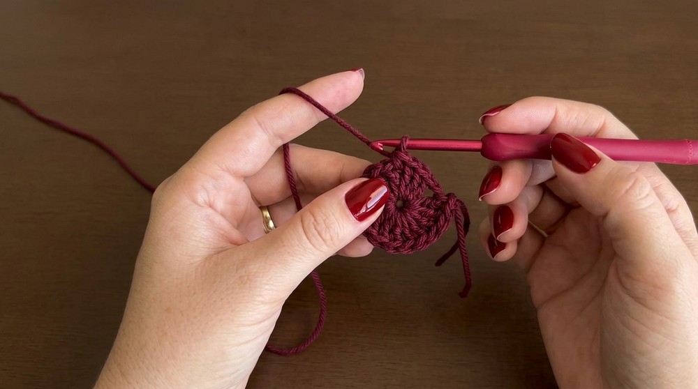 Crocheted Coaster - Leaves 3