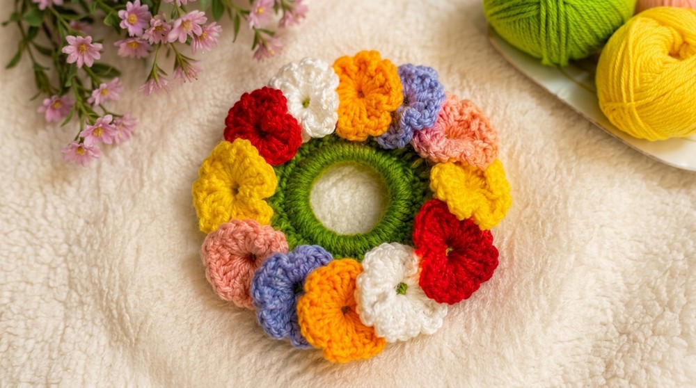 Cute & Easy Floral Scrunchie Pattern 3