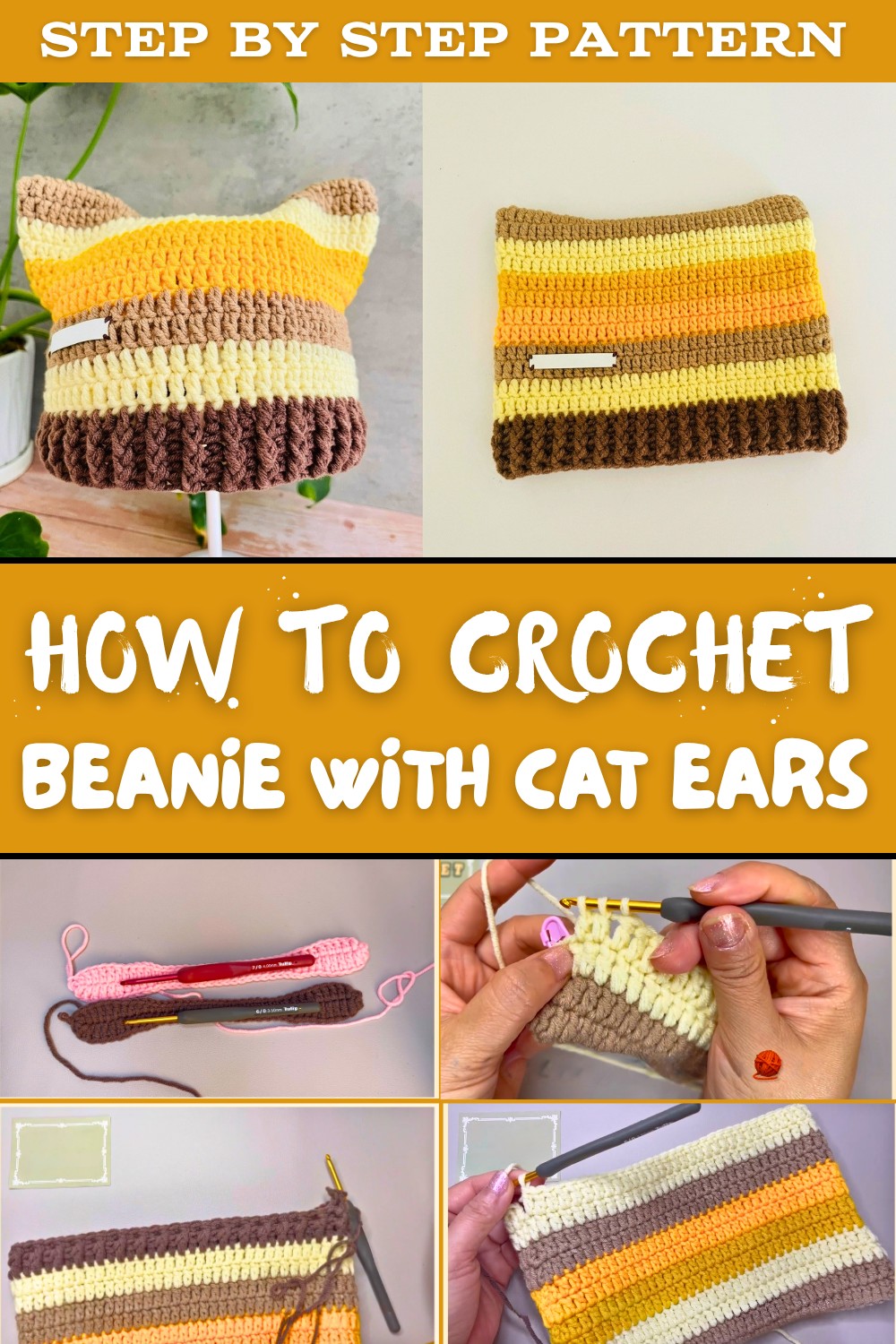 Easy Crochet Beanie With Cat Ears Pattern