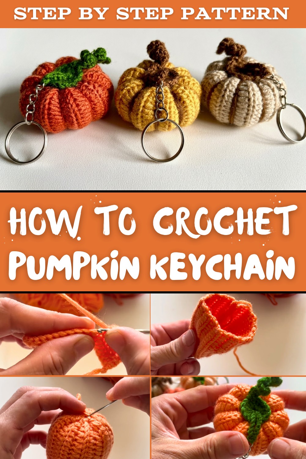 Easy Crochet Pumpkin Keychain Tutorial