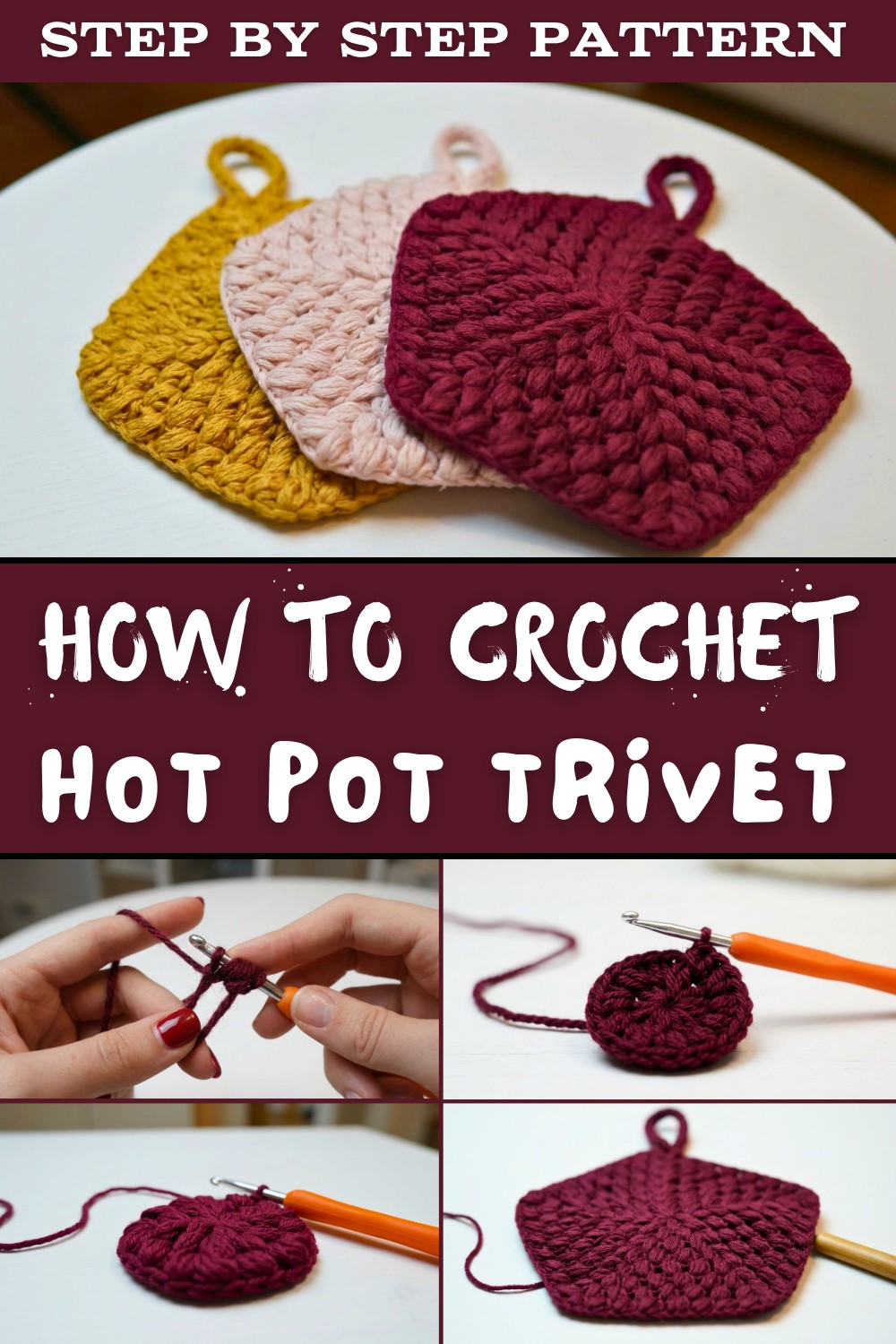 How To Crochet a Hot Pot Trivet EASY Video Tutorial 1