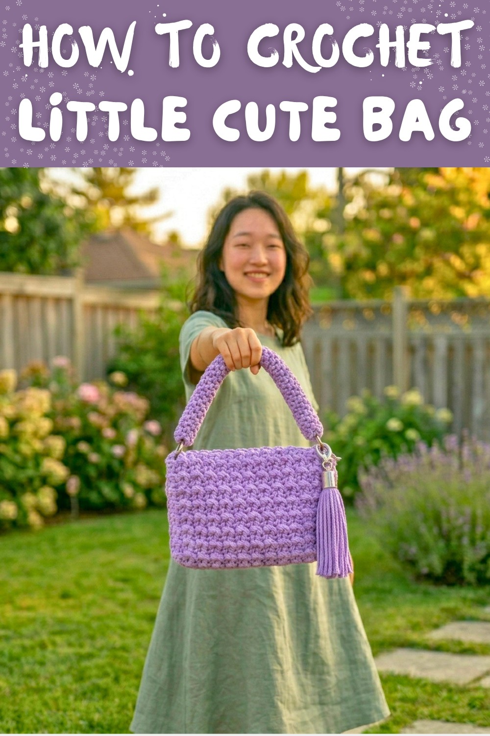 How to Crochet A Little Cute Bag With Macrame Yarn 9