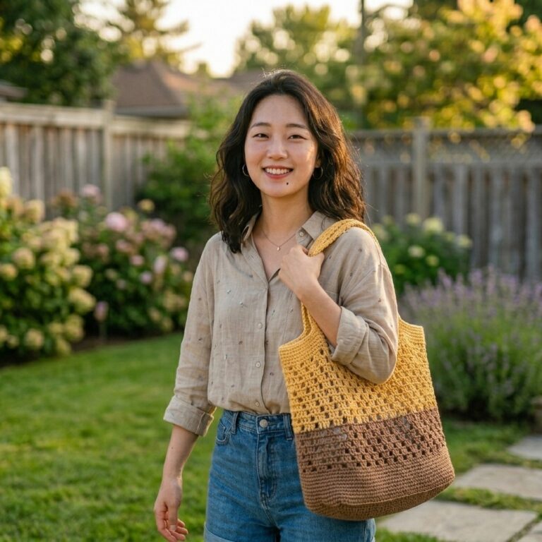 How to Crochet a Market Bag Tutorial EASY 10