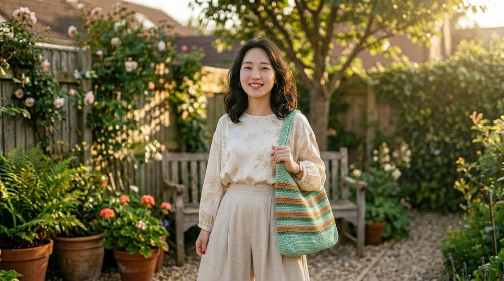 How to Crochet a Market Bag Tutorial Moss Stitch 2
