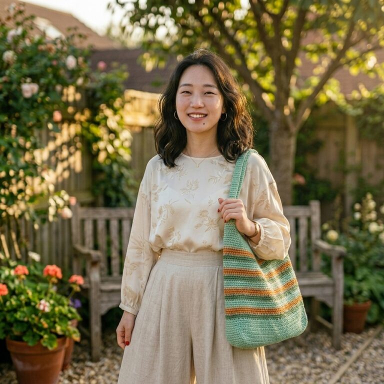 How to Crochet a Market Bag Tutorial Moss Stitch 8