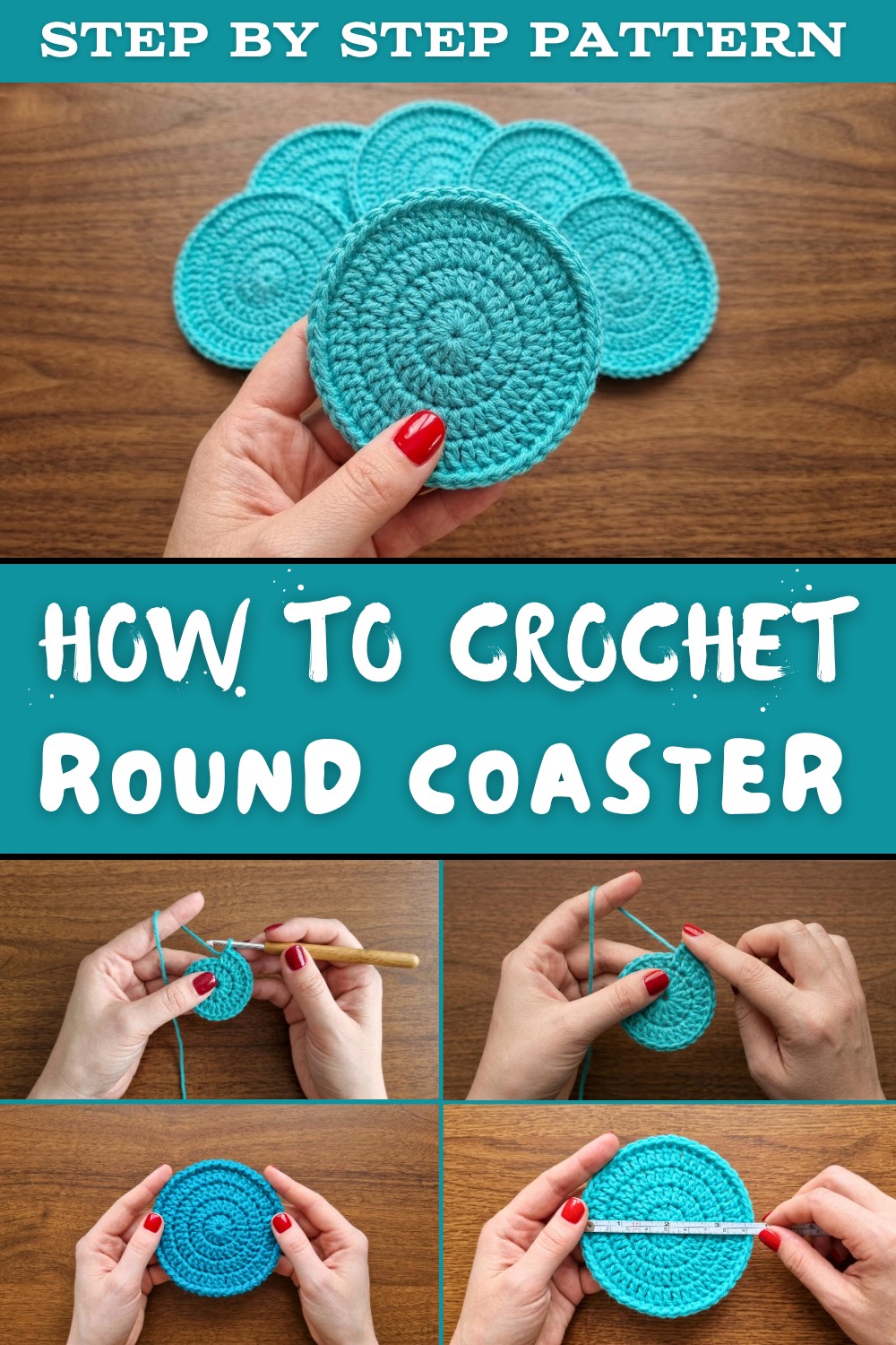 How to Crochet a Round Coaster (with English Subtitles 1