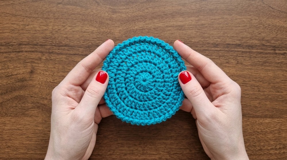 How to Crochet a Round Coaster (with English Subtitles 5