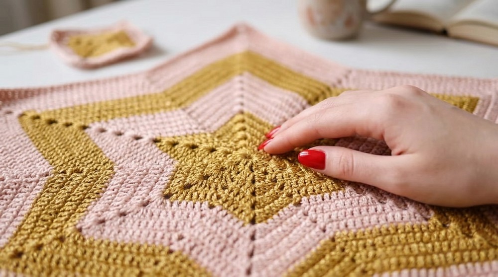 How to Crochet a Star Blanket Pattern Tutorial EASY 7