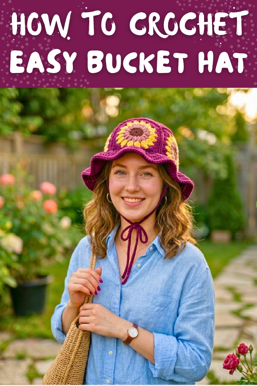 How to Crochet a Sunflower Bucket Hat 8