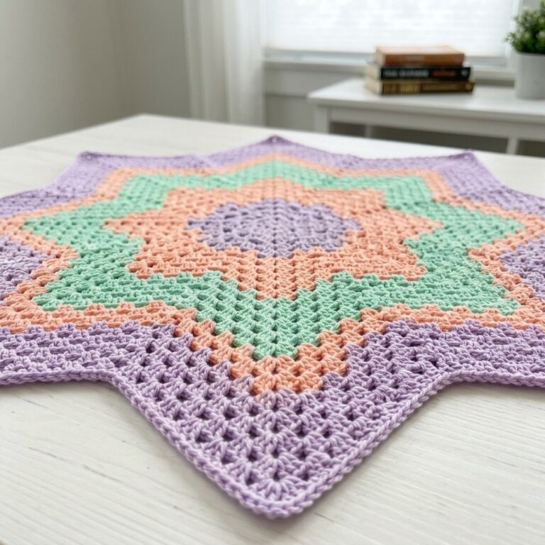 How to Crochet an 8 Point Star Blanket Tutorial 9