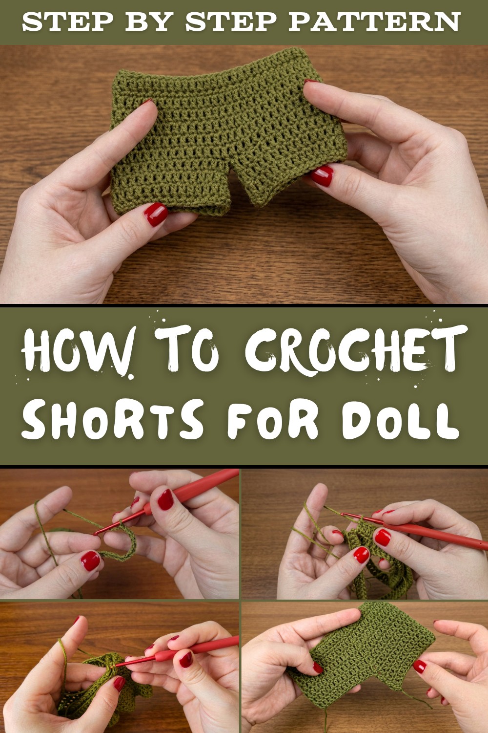 How to crochet shortspants for any doll size 1
