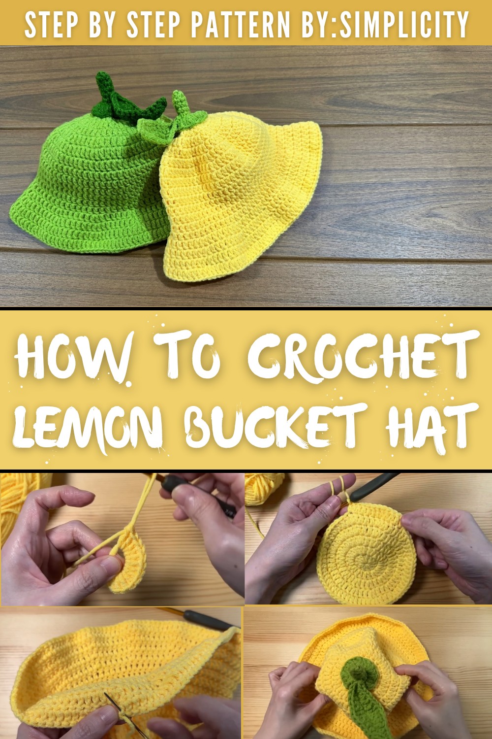 Crochet Lemon Bucket Hat Pattern