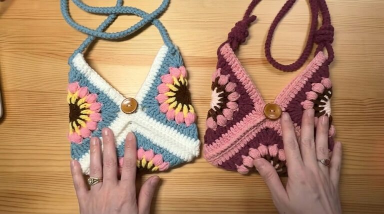 Crochet Starburst Granny Squares Shoulder Bag Pattern 2